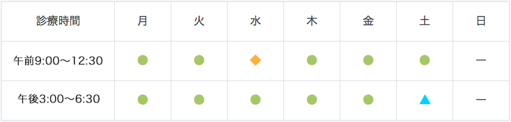 診療日・休診日表